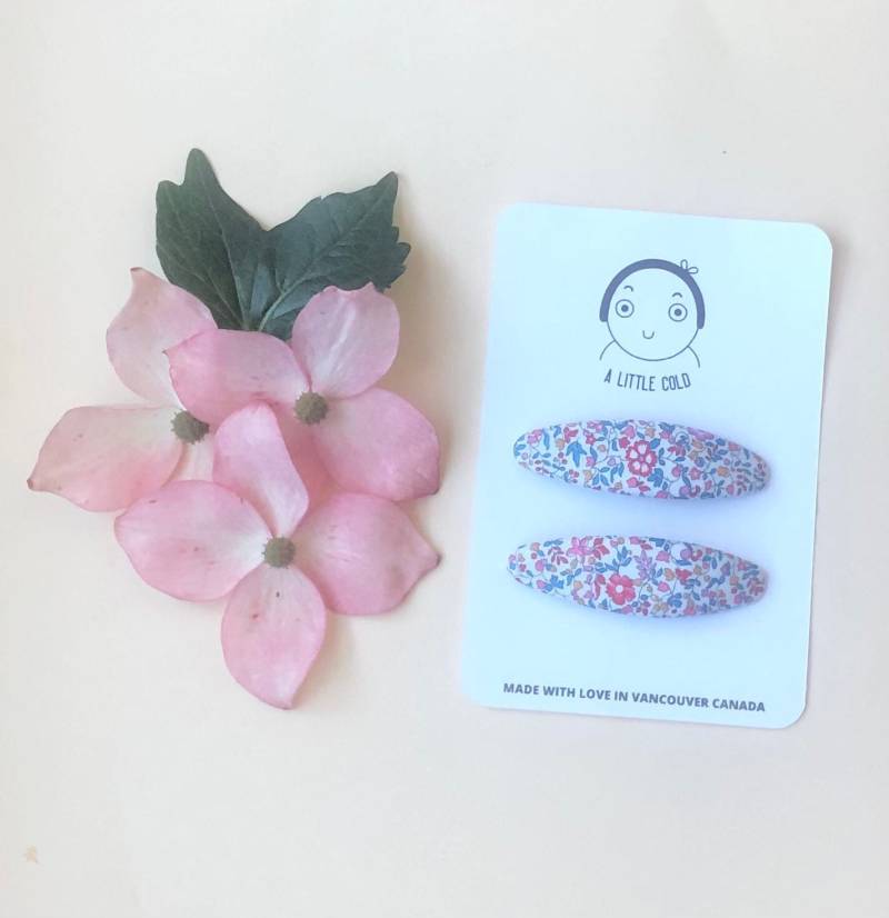 Liberty Stoff Haarspangen Florale Snap Clips, 2Er-Set von AlittleCold