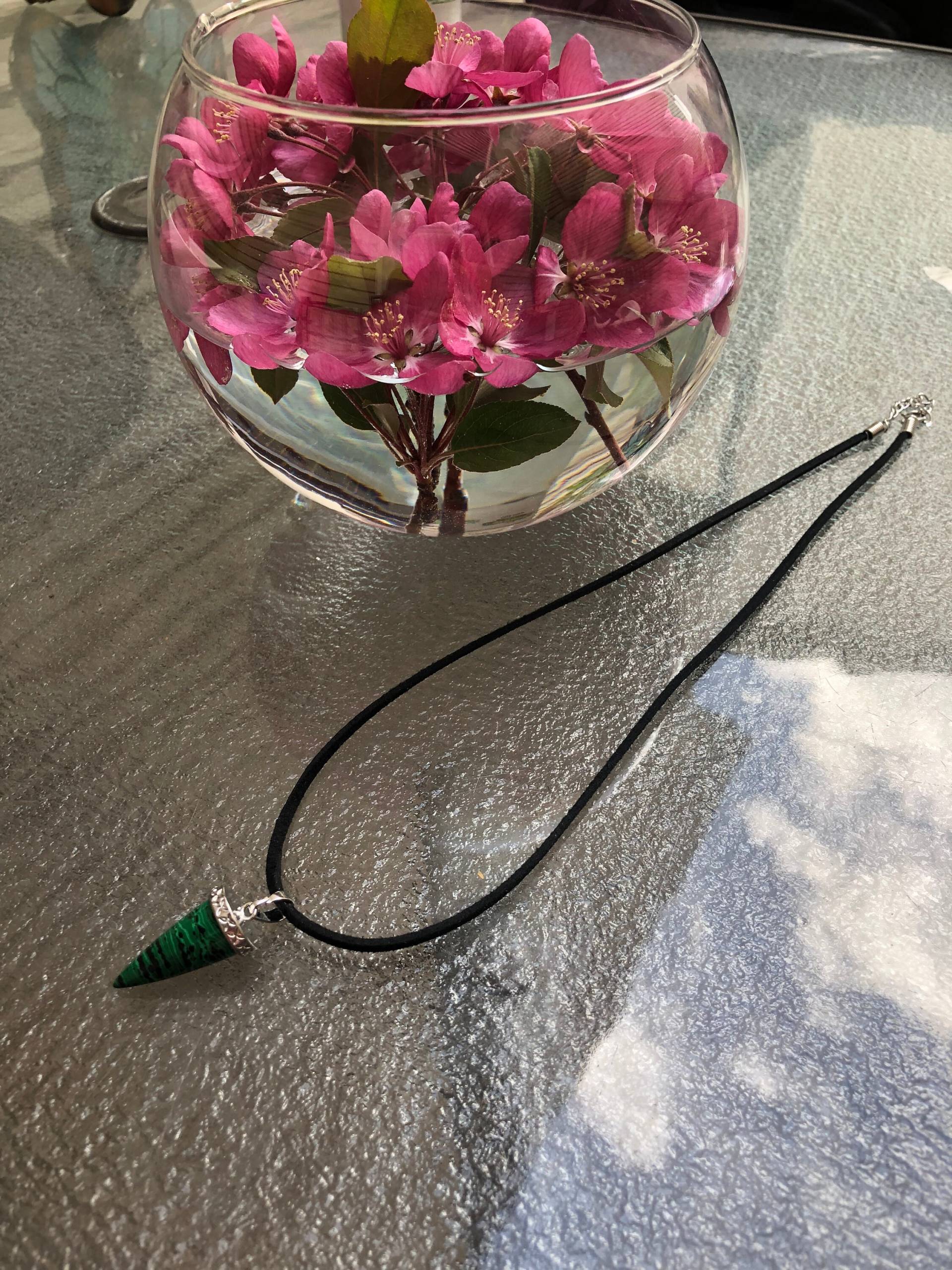 Malachit Edelstein Halskette von Alittlepeaceofmama