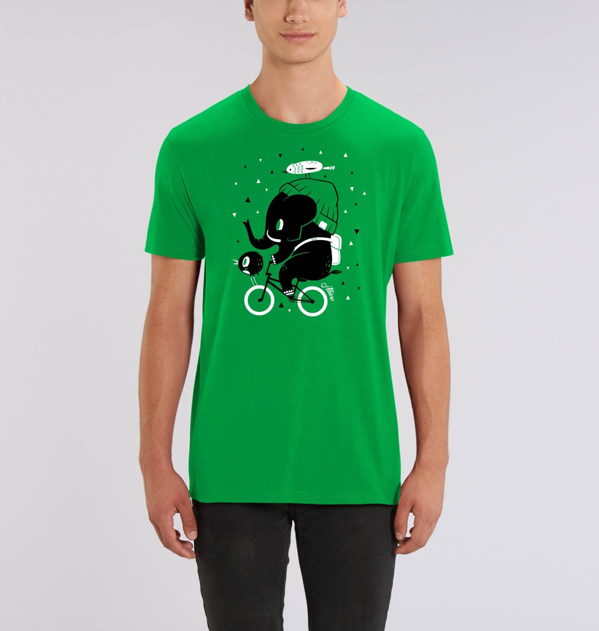 Fahrrad Elefant T-Shirt Männer Jungs Bike Shirt von AliveClothingShirts