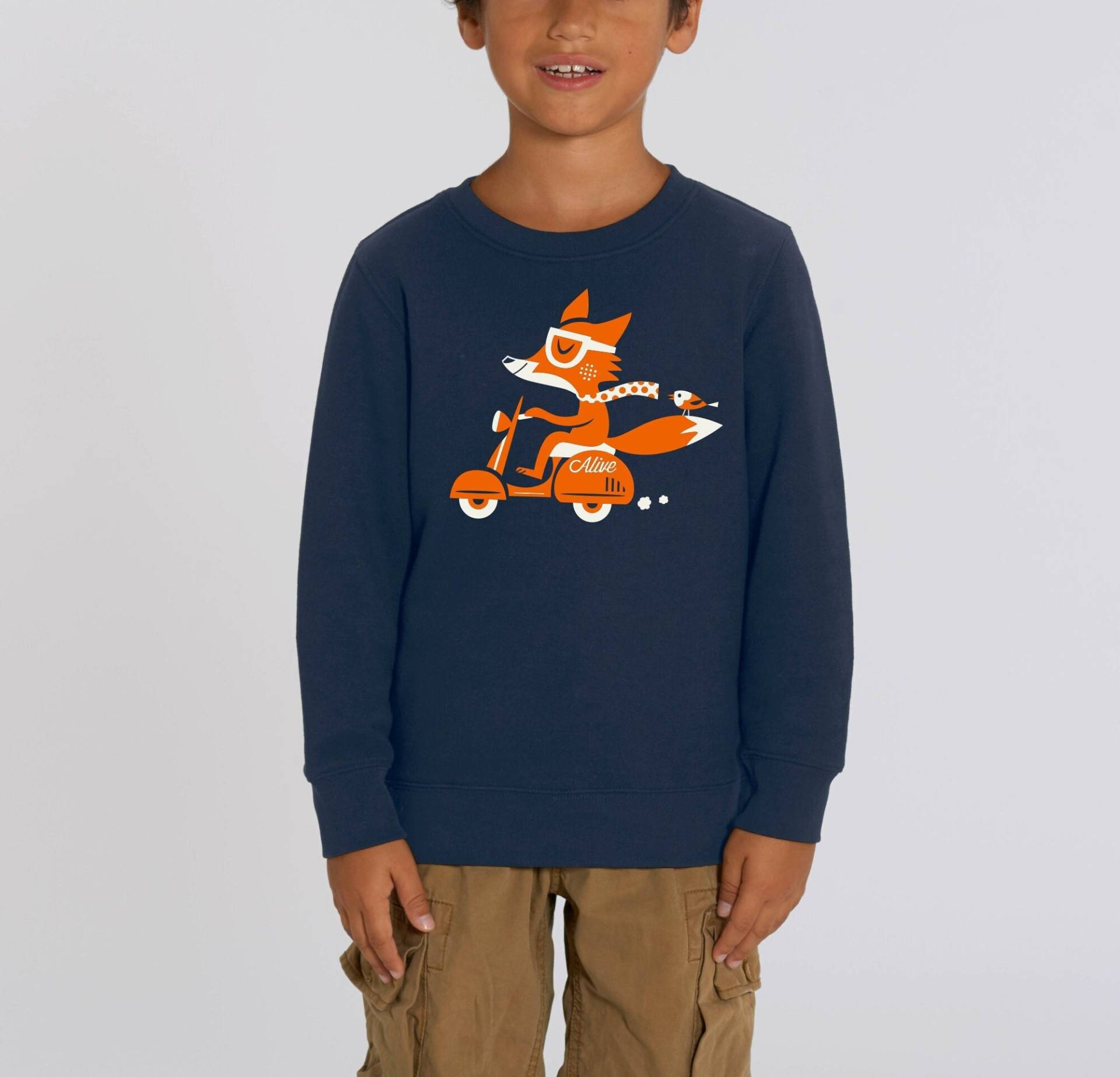 Fuchs Vespa Longsleeve Sweatshirt Kids Mädchen Jungs Fuchs Fox Niedlich von AliveClothingShirts