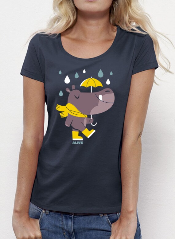 Hippo in The Rain T-Shirt Girls von AliveClothingShirts