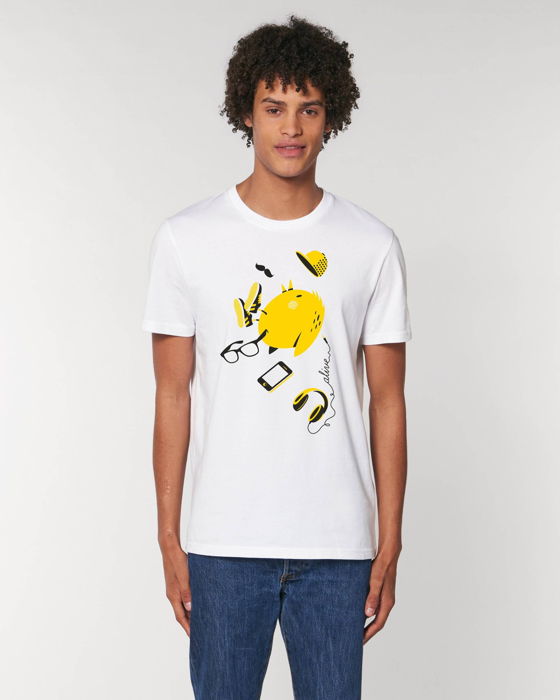 Hipster Bird T-Shirt Boys Vogel Kopfhörer von AliveClothingShirts