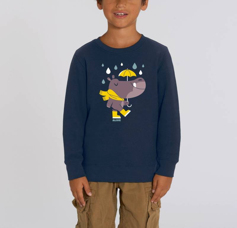 Nilpferd Pullover Kinder Longsleeve Sweatshirt Kids Mädchen Jungs Flusspferd Hippo von AliveClothingShirts