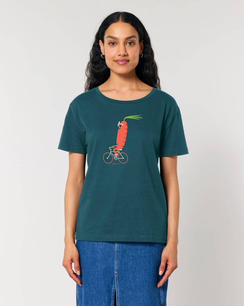 T-Shirt Frau Karotte Möhre Frauen Veggie Vegetarier Fahrrad von AliveClothingShirts