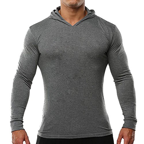 Alivebody Herren Longsleeve Sweatshirt Langarmshirt Fitness Running Hoodie Grau 2XL Ohne Logo von palglg