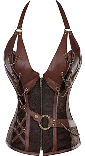 Alivila.Y Fashion Corset Damen Stahl ohne Knochen Retro Goth Steampunk Korsett X-Large Kaffee Alivila.Y Fashion Corset Damen Stahl ohne Knochen Retro Goth Steampunk Korsett X-Large Kaffee von Alivila.Y Fashion
