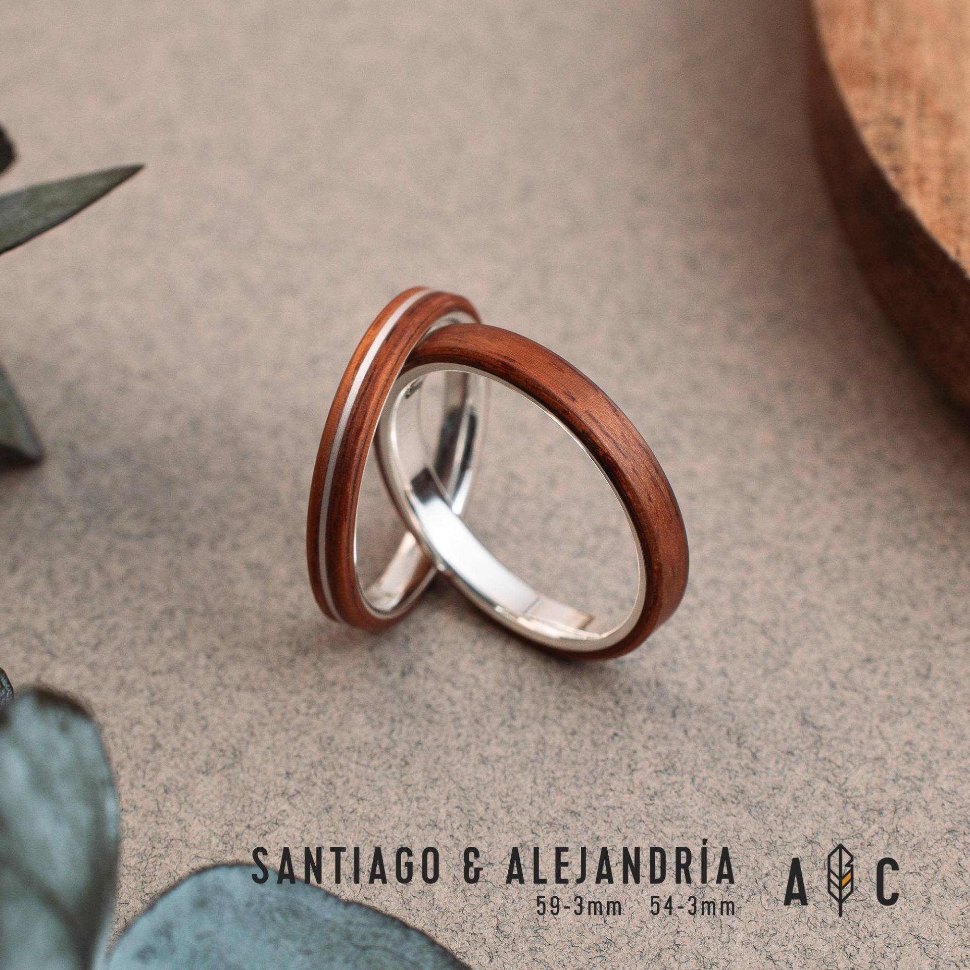 Verlobungsring-Set Aus Naturmaterialien - Holzringe, Handgefertigt Mit Viel Liebe von AlixCrafts