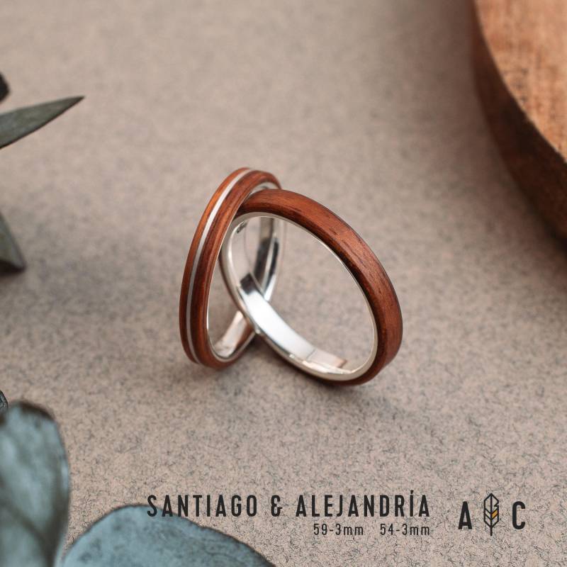 Verlobungsring-Set Aus Naturmaterialien - Holzringe, Handgefertigt Mit Viel Liebe von AlixCrafts