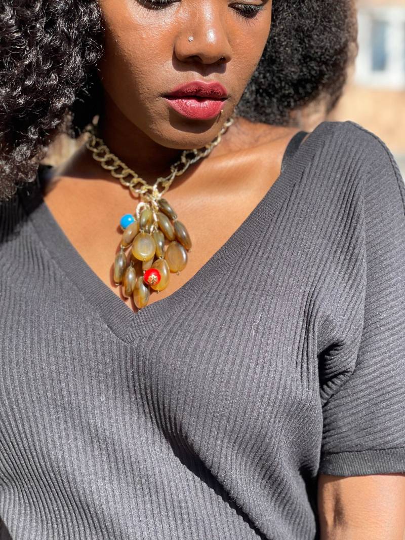 Handgemachte Perlenkette Afrikanisch Inspirierte Statement Perlen| Gestufte Halskette von AliyaAfroDesigns