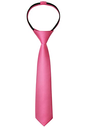 Alizeal Boys Solid Color Vorgebundene 2,4 '' Reißverschluss Skinny Krawatte, Hot Rosa von Alizeal