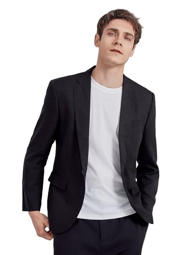 Alizeal Herren Business Casual Blazer One Button Slim Fit Anzugjacken, Schwarz-M Alizeal Herren Business Casual Blazer One Button Slim Fit Anzugjacken, Schwarz-M von Alizeal