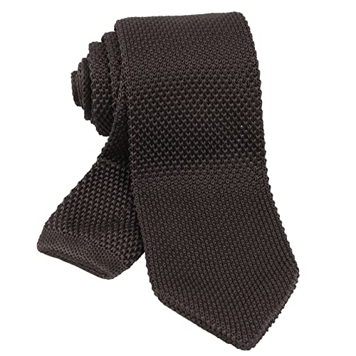 Alizeal Strick Krawatte für Männer, Solid Slim Casual Strickkrawatten, Braun von Alizeal