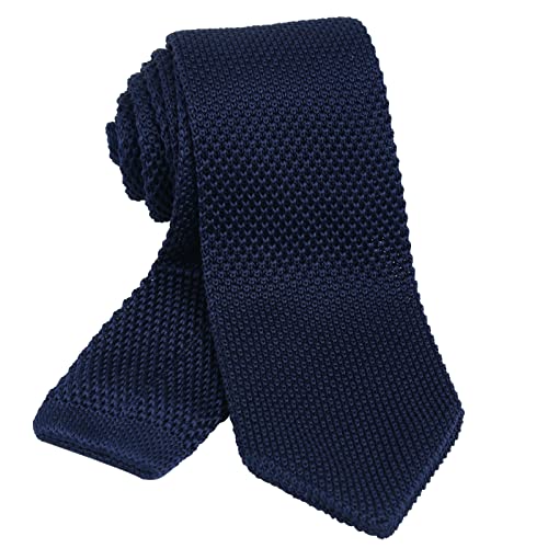 Alizeal Strick Krawatte für Männer, solide schlanke lässige gestrickte Krawatten, Navy (Größe: One Size) von Alizeal