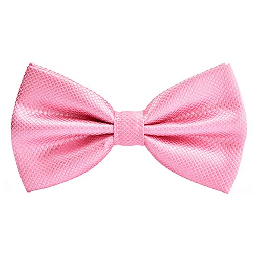 Herren einfarbige Fliege Polyester Pre Tied Hochzeit Fliege, Pink von Alizeal