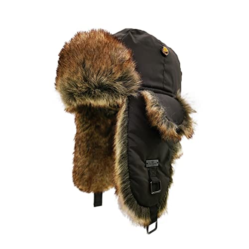 Alkaidstar Unisex Trapper Uschanka Russische Hütte Kunstpelz Cap Earflap Winter Bomber Hut Wintermütze Fliegermütze Fellmütze Erwachsenen für Herren von Alkaidstar