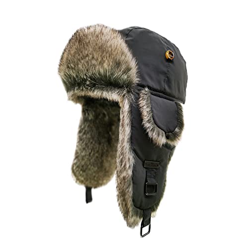 Alkaidstar Unisex Trapper Uschanka Russische Hütte Kunstpelz Cap Earflap Winter Bomber Hut Wintermütze Fliegermütze Fellmütze Erwachsenen für Herren von Alkaidstar