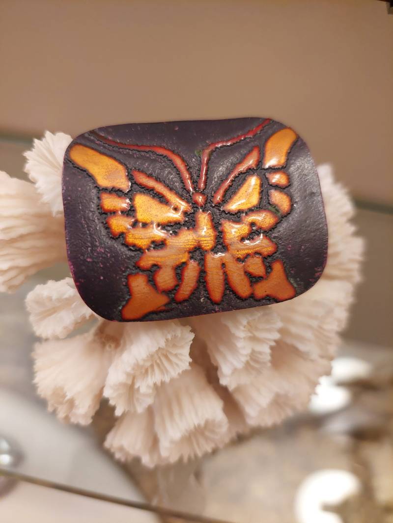 Schmetterling Emaille Handwerker Brosche von AlkaraDesigns