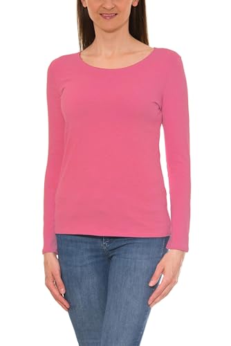 Alkato Damen Langarm Shirt mit O-Ausschnitt, Farbe: Altrosa, Größe: S von Alkato