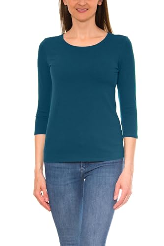 Alkato Damen Shirt 3/4 Arm mit Rundhals, Farbe: Petrolgrün, Größe: S von Alkato