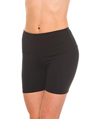 Alkato Damen Sport Shorts mit Hohem Bund Hotpants Radlerhose Long Shorts, Farbe: Long Shorts Schwarz, Größe: 36 von Alkato