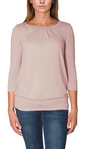 Alkato Damen Viskose Shirt 3/4 Arm Longshirt Top, Farbe: Altrosa, Größe: M von Alkato
