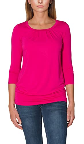Alkato Damen Viskose Shirt 3/4 Arm Longshirt Top, Farbe: Amarant, Größe: M von Alkato