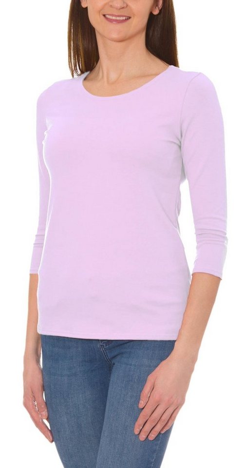 Alkato Longshirt Alkato Damen Shirt 3/4 Arm mit Rundhals von Alkato