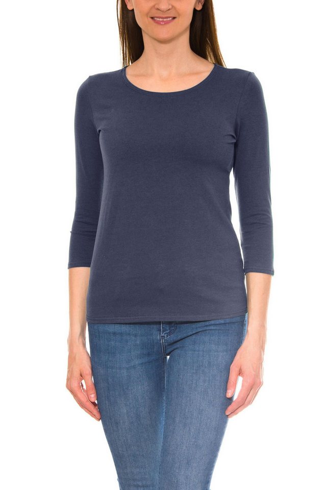 Alkato Longshirt Alkato Damen Shirt 3/4 Arm mit Rundhals von Alkato