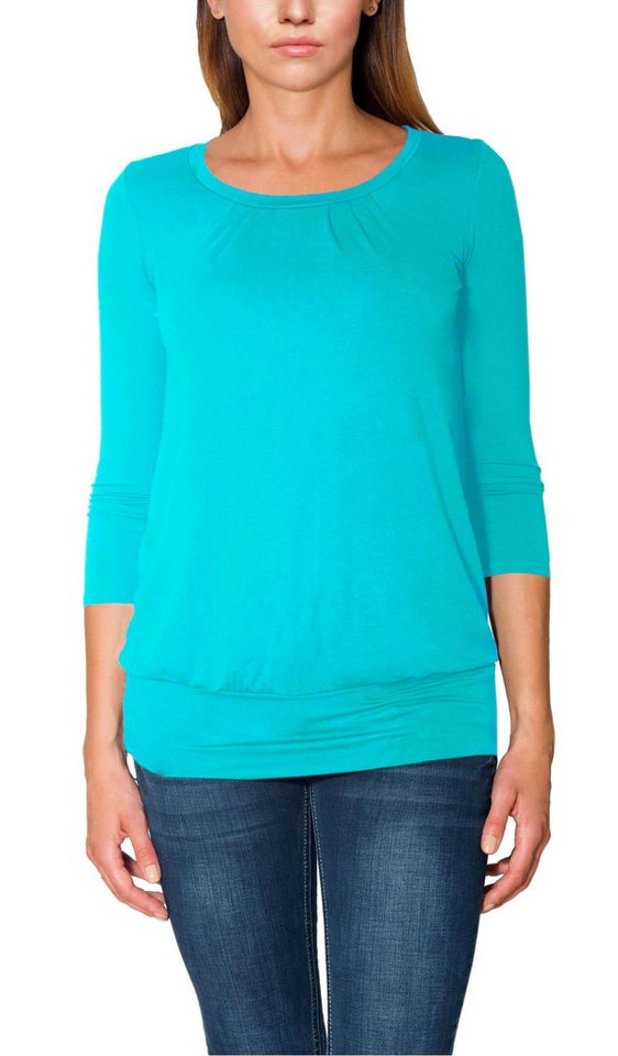 Alkato Longshirt Alkato Damen Viskose Shirt 3/4 Arm Longshirt Top von Alkato