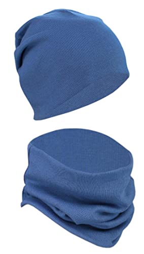 Alkato Unisex Beanie Mütze und Schal Set Uni, Farbe: Rippstoff Jeans, Größe: Einheitsgröße Alkato Unisex Beanie Mütze und Schal Set Uni, Farbe: Rippstoff Jeans, Größe: Einheitsgröße von Alkato