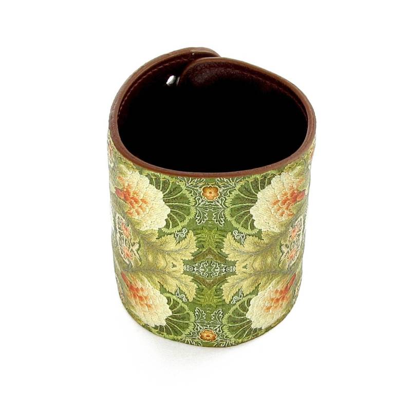 Brieftasche Manschette/Leder Manschetten Geldbörse - Floral Stickerei von Alkemest