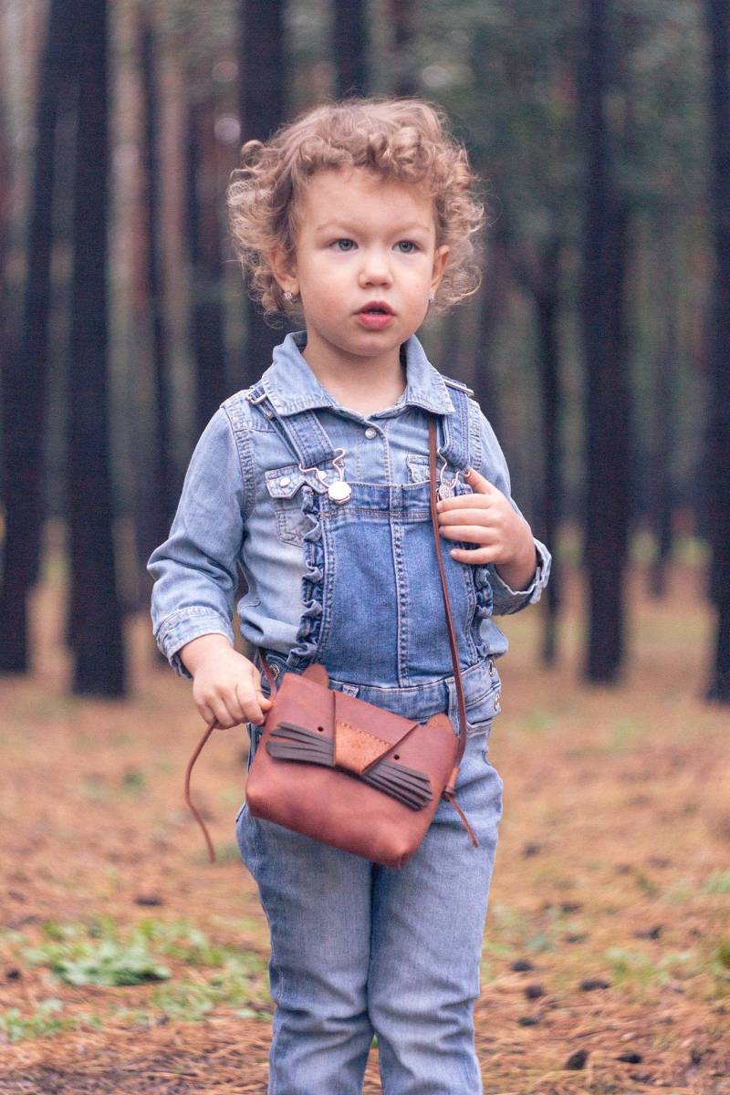 Katzentasche Kleinkind Leder Umhängetasche Kleines Mädchen Geschenk von AlkevichLeather