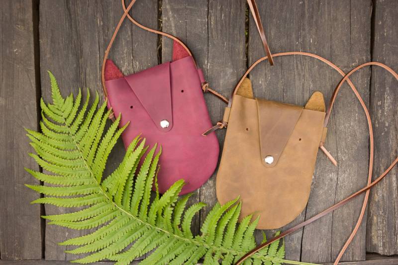 Kleine Gadget Tasche Tier Kleinkind Geldbörse Fuchs Childs Handytasche von AlkevichLeather