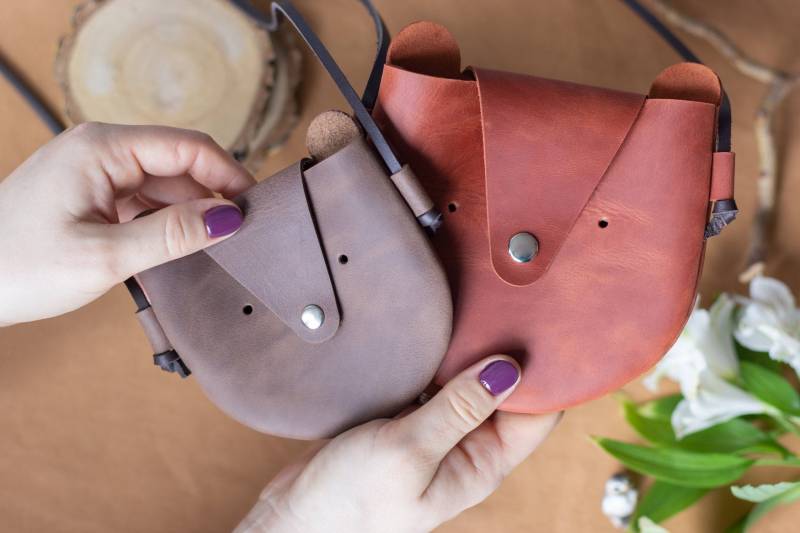 Kleinkind Mädchen Geldbörse Kinderledertasche Cute Bear Für Kind von AlkevichLeather