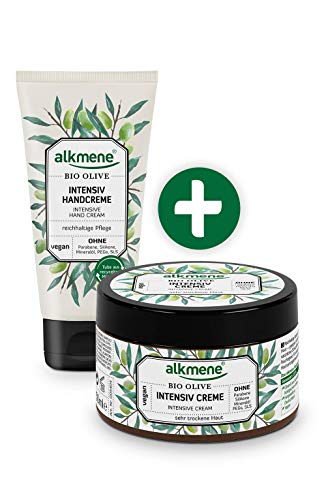 alkmene Intensiv Creme & Handcreme mit Bio Olive - Körpercreme & Handcreme für sehr trockene Haut - Intensivcreme vegan ohne Silikone, Parabene, Mineralöl, PEGs, SLS, SLES von Alkmene