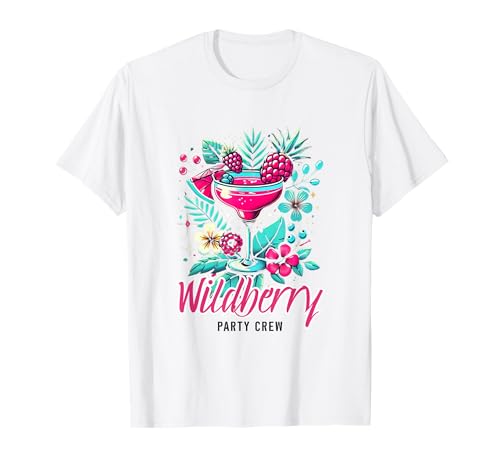 Alkohol Designs - Bar Party Urlaub Karneval Saufen Wildberry Party Crew | Damen Sommer Party T-Shirt Wei Klein Crew-Ausschnitt Kurze rmel von Alkohol Designs - Bar Party Urlaub Karneval Saufen