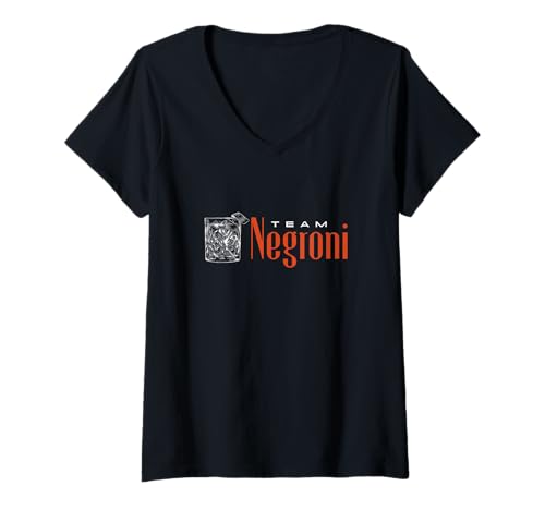 Damen Team Negroni | Classic Gin Vermouth Cocktail Drink & Club T-Shirt mit V-Ausschnitt Damen Team Negroni | Classic Gin Vermouth Cocktail Drink & Club T-Shirt mit V-Ausschnitt von Alkohol Designs - Bar Party Urlaub Karneval Saufen