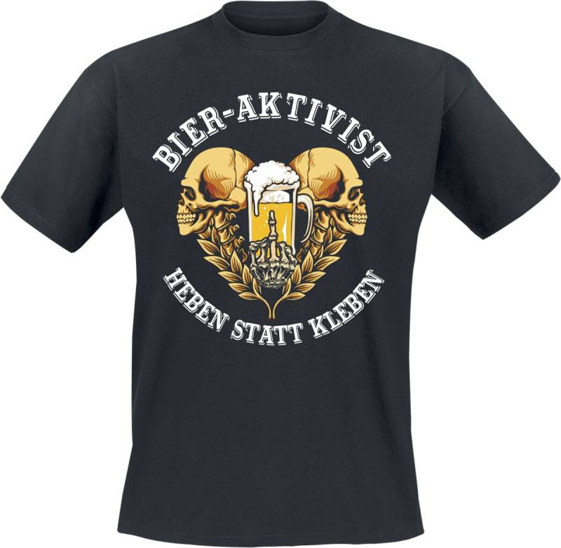 Alkohol & Party Bier-Aktivist - Heben statt kleben T-Shirt schwarz in XL von Alkohol & Party