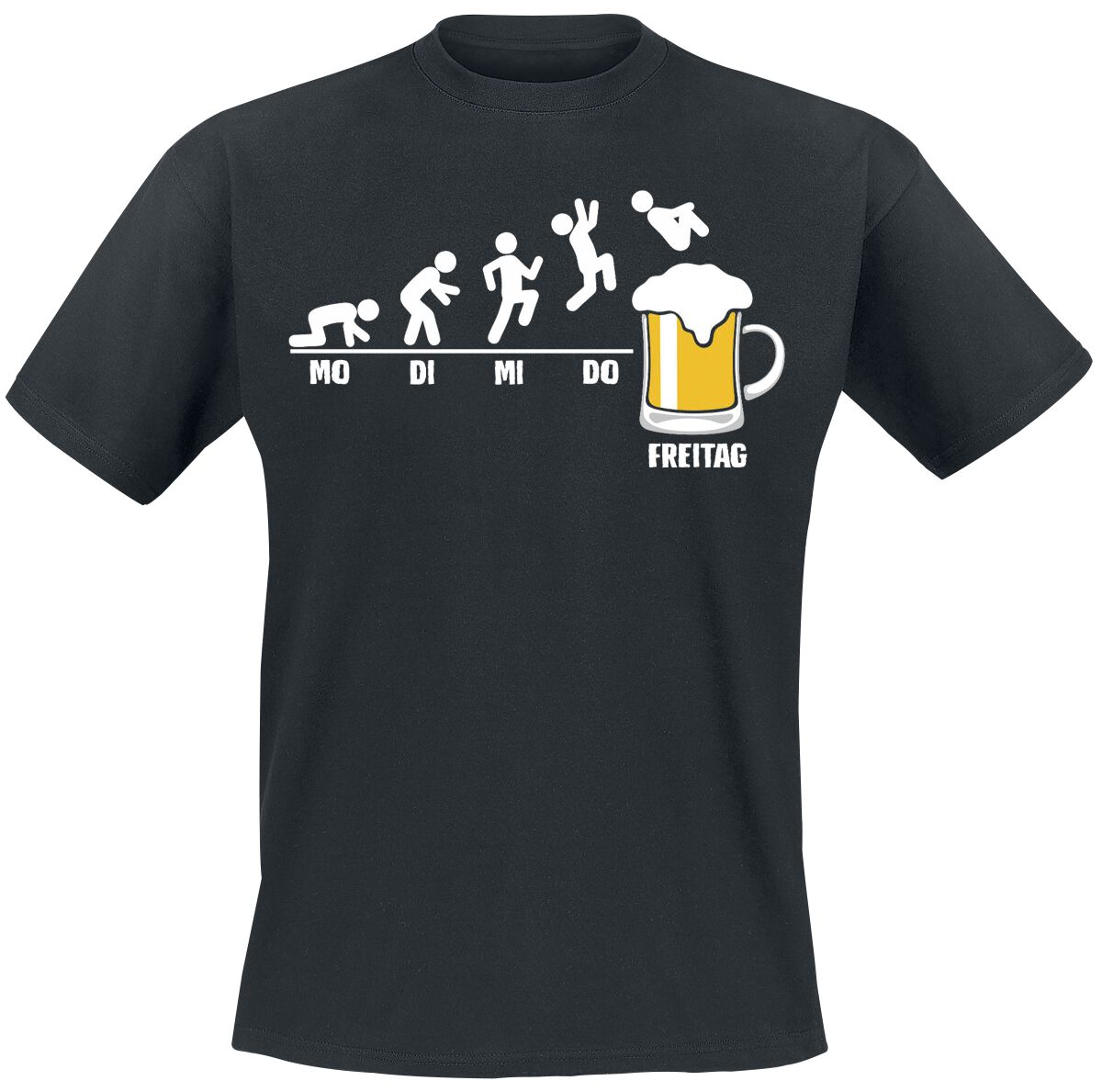 Alkohol & Party Bier Freitag T-Shirt schwarz in XXL von Alkohol & Party