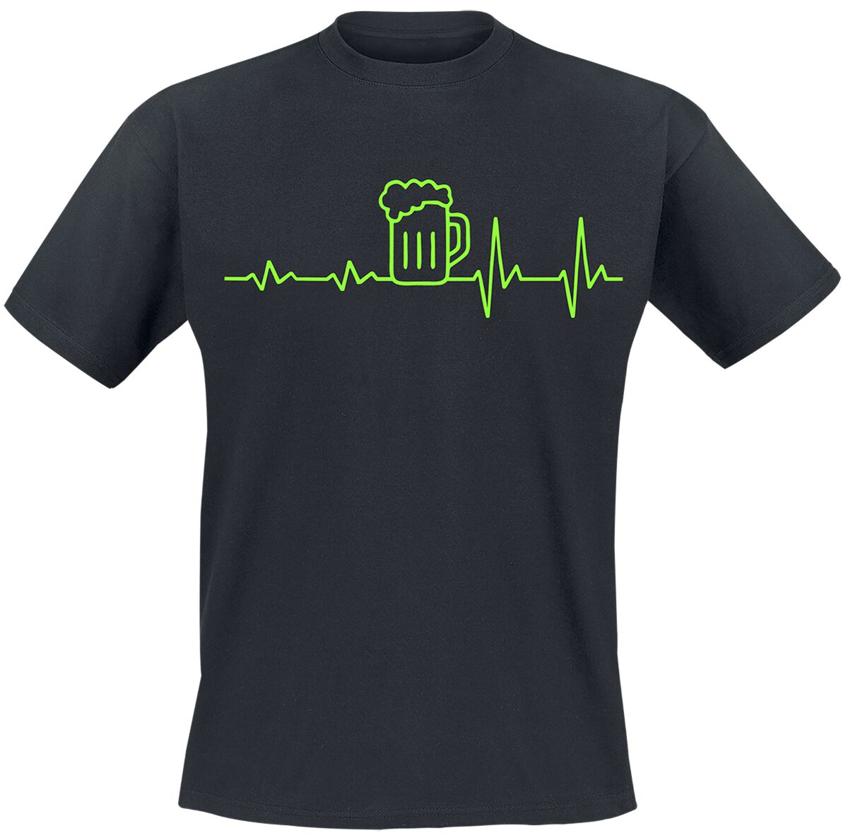 Alkohol & Party EKG Bier T-Shirt schwarz in 4XL von Alkohol & Party