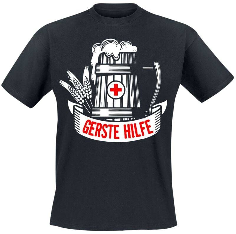 Alkohol & Party Gerste Hilfe T-Shirt schwarz in M von Alkohol & Party