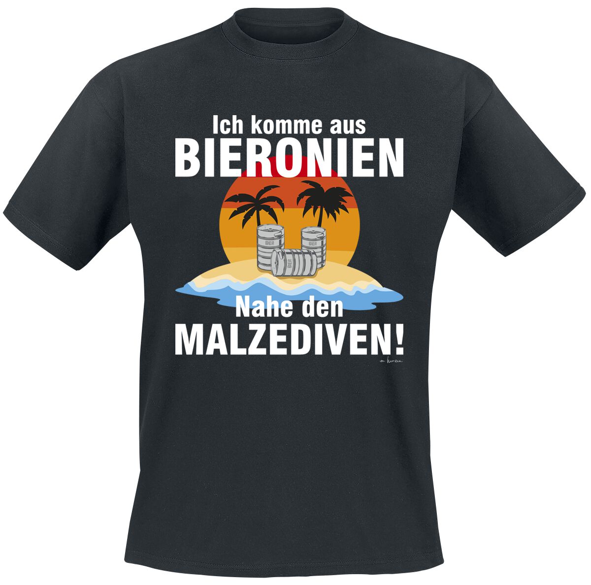 Alkohol & Party Ich komme aus Bierkonien T-Shirt schwarz in 3XL von Alkohol & Party