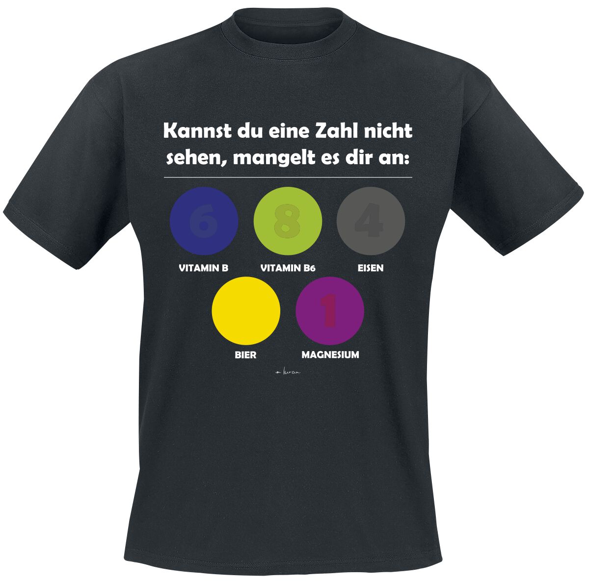 Alkohol & Party Kannst du eine Zahl nicht lesen, mangelt es dir an... T-Shirt schwarz in 4XL von Alkohol & Party