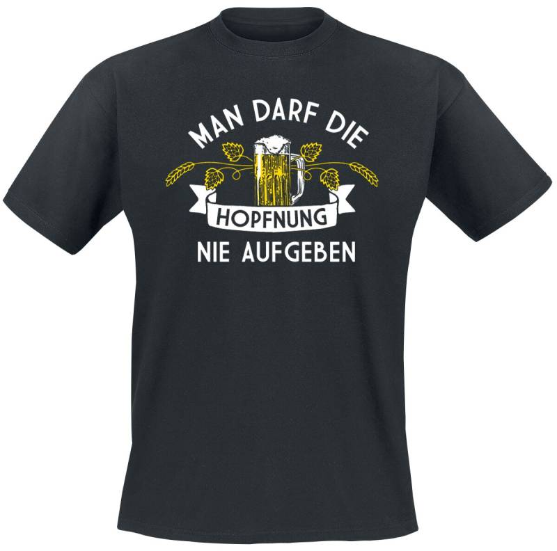 Alkohol & Party Man darf die Hopfnung nie aufgeben T-Shirt schwarz in 5XL von Alkohol & Party