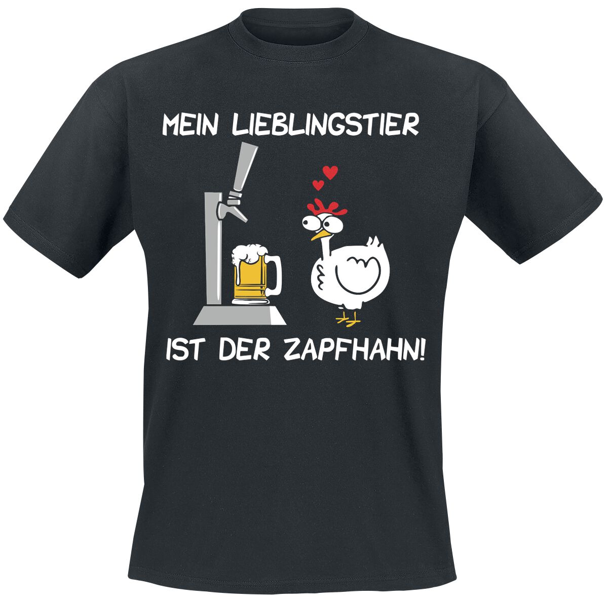 Alkohol & Party Mein Lieblingstier ist der Zapfhahn T-Shirt schwarz in 3XL von Alkohol & Party