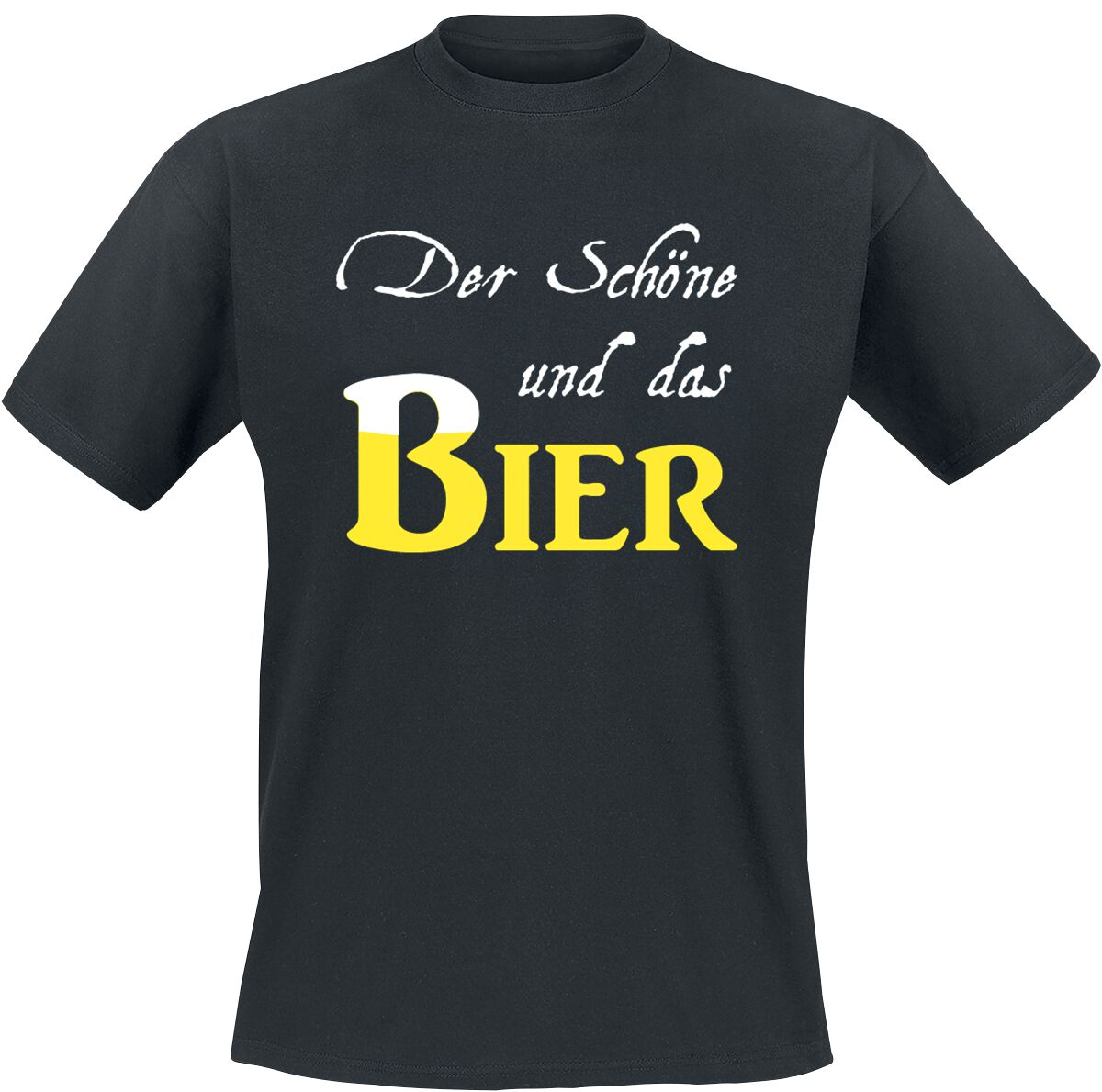 Alkohol & Party T-Shirt - Der Schöne und das Bier - S bis 5XL - für Männer - Größe S - schwarz von Alkohol & Party