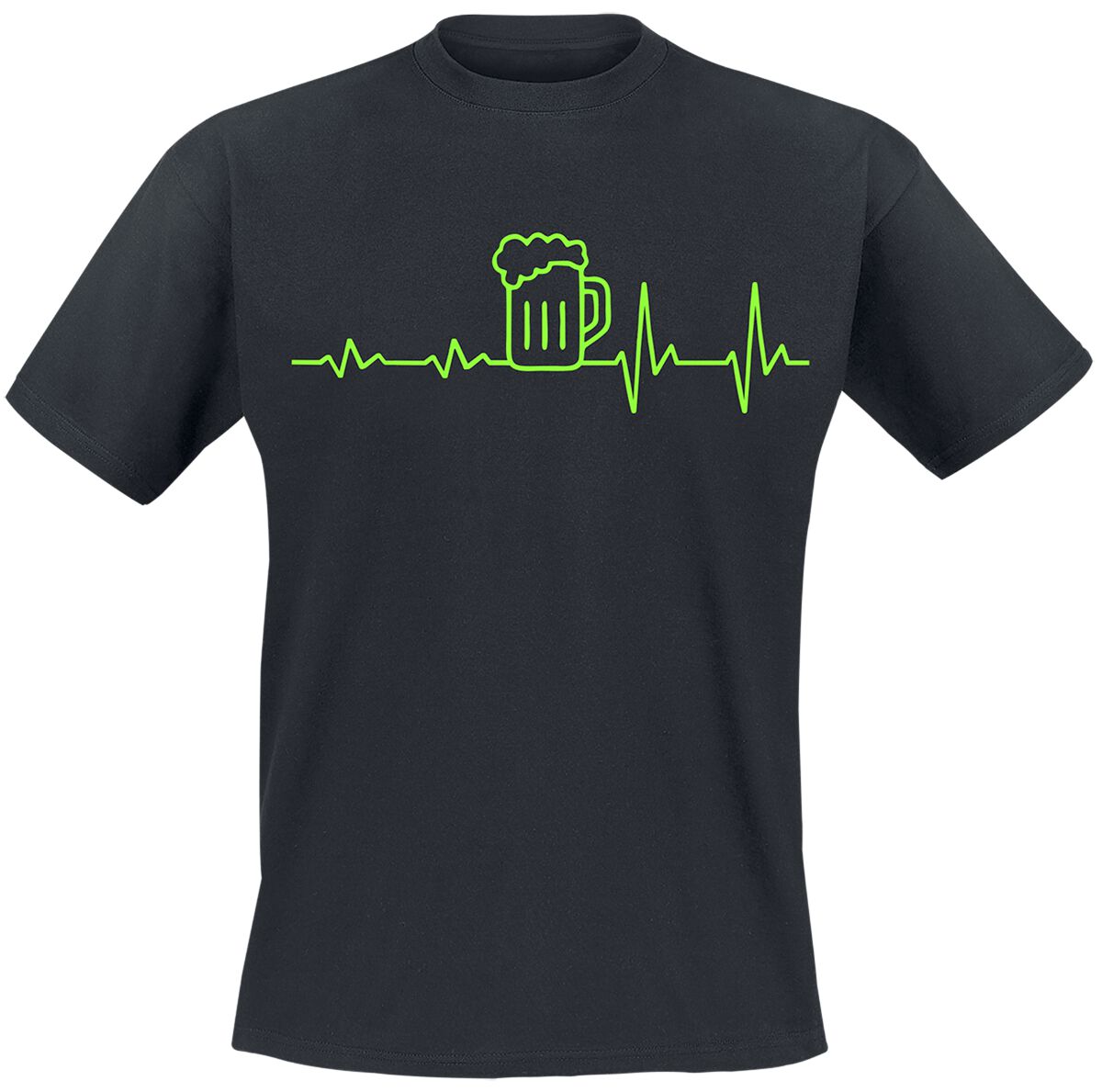 Alkohol & Party T-Shirt - EKG Bier - S bis 4XL - für Männer - Größe 3XL - schwarz von Alkohol & Party