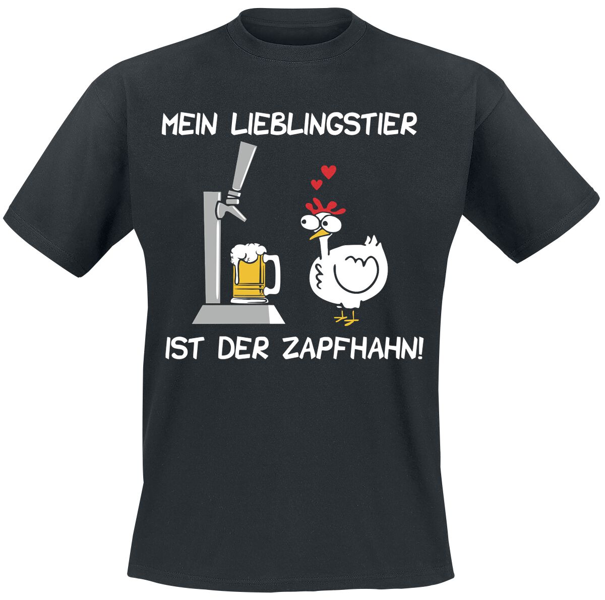 Alkohol & Party T-Shirt - Mein Lieblingstier ist der Zapfhahn - M bis 4XL - für Männer - Größe XXL - schwarz von Alkohol & Party