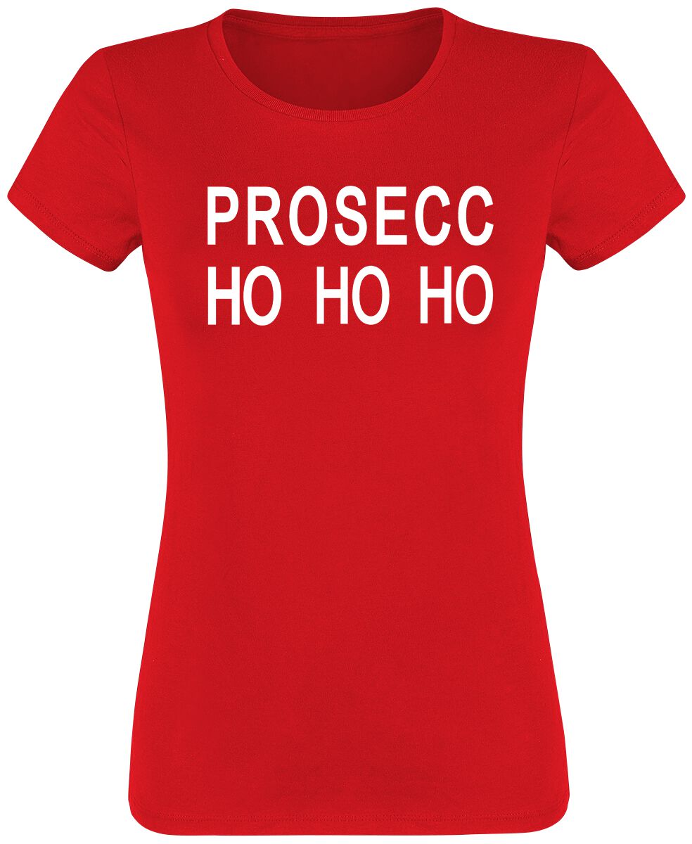 Alkohol & Party T-Shirt - Prosecc Ho Ho Ho - S bis 3XL - für Damen - Größe XXL - rot von Alkohol & Party