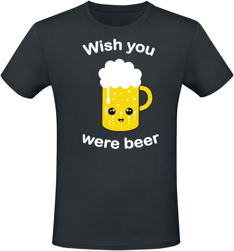 Alkohol & Party Wish You Were Beer T-Shirt schwarz in XXL von Alkohol & Party